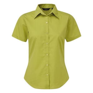 Premier Popeline blouse met korte mouwen / Gewoon werkoverhemd (Kalk)