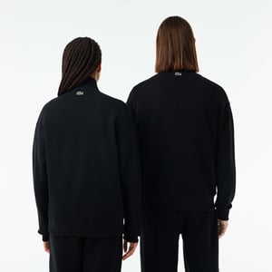 Unisex Lacoste Loose Fit High Neck Sweatshirt in Black