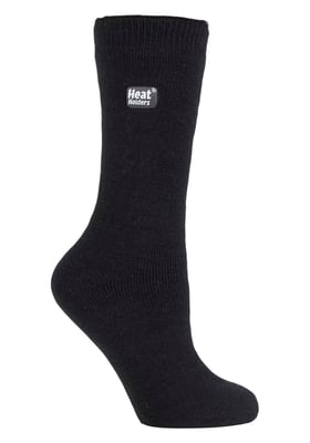 Heat Holders Lite - Ladies Thin Winter Thermal Socks in Plain Colours - Black