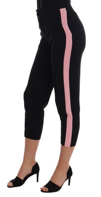 Dolce & Gabbana Capribroek, zwart gestreept, roze