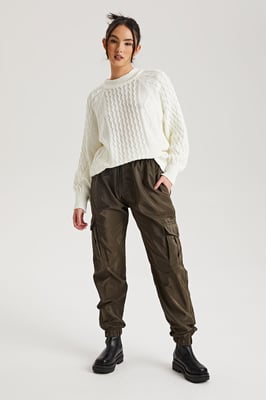 Khaki Parachute Cargo Trouser