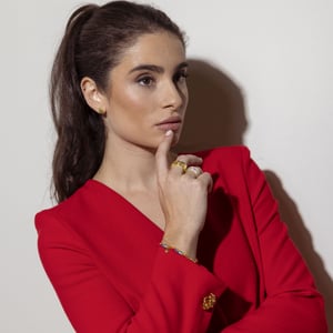 Luxenter ring met Multicolour Zirkonia afgewerkt in 18K geel goud - Fabeu