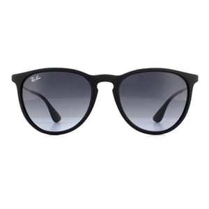 Ray-Ban Round Womens Rubberised Black Grey Gradient Sunglasses