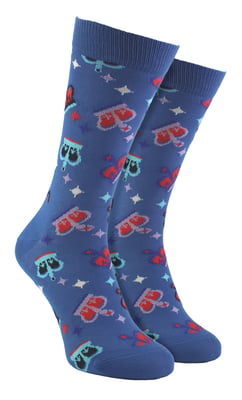 Cotton Crown Design Unisex Socks - Blue