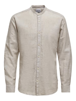 Only & Sons Onscaiden life ls solid linen mao n beige