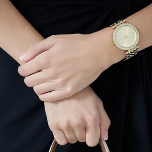 Michael Kors MK3191 Darci Glitz Guld Urtavla Pave Bezel Kristall Damklocka