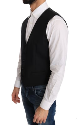 Dolce & Gabbana Mannen Zwart Wollen Zijden Vest