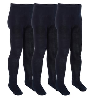 Sock Snob - 3 Paar Meisjes Bamboe Panty's Multipack | Effen Panty's voor School - Marine