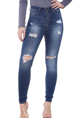 Dames Skinny Stretch Denim Jeans| Enzo Designer Damesmode