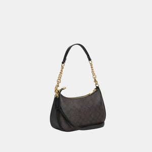 Teri Shoulder Bag in Signature Canvas with Chain Strap