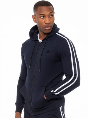 Huvtröja med dragkedja och tejp för herrar enzo designer menswear