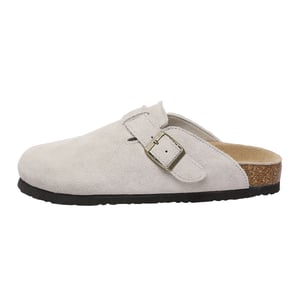 EVER AU Dam Pintail Läder Comfort Clog Sandaler - Taupe Mocka