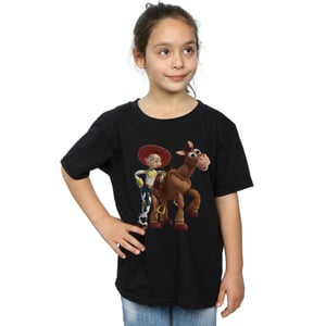 Disney Meisjes Toy Story 4 Jessie en Bullseye Katoenen T-Shirt (Zwart)