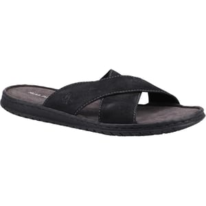 Hush Puppies Heren Nile Crossover Leren Sandalen (Zwart)