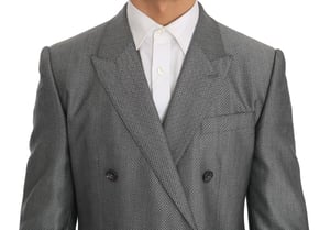 Dolce & Gabbana Mannen Zwart Stretch Kristal Bijen Slim Fit Pak