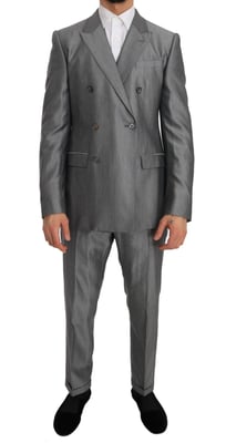 Dolce & Gabbana Mannen Zwart Stretch Kristal Bijen Slim Fit Pak