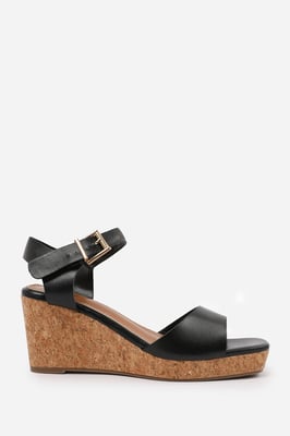Wheres That From Womens 'Imelda' Wide Fit Wedge Sandals With Buckle Ankle Strap