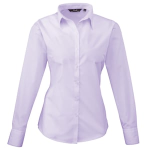 Premier Dames/Dames Popeline Blouse met Lange Mouwen (Lila)