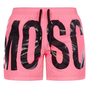 Moschino merkprint logo roze korte zwemshort
