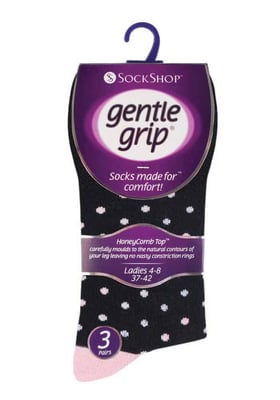 Gentle Grip - 6 par icke elastiska Gentle Grip-strumpor för damer - GG133