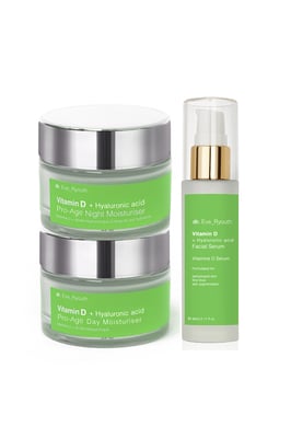 Vitamin D + Hyaluronic acid Pro-Age Night Moisturiser 50ml+ Vitamin D + Hyaluronic acid Pro-Age Day Moisturiser 50ml + Vitamin D + Hyaluronic acid Pro-Age Serum 60ml