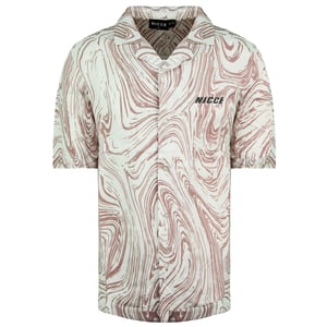 Nicce Short Sleeve Printed Ash Mens Pink White Shirt 211 1 07 02 0338