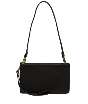 Layla' Black Nappa Leather Clutch Phone Bag
