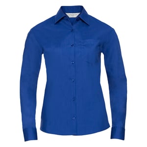 Russell Collection Dames/Dames Klassiek Polycotton Easy-Care Shirt met Lange Mouwen (Helder Koninklijk)