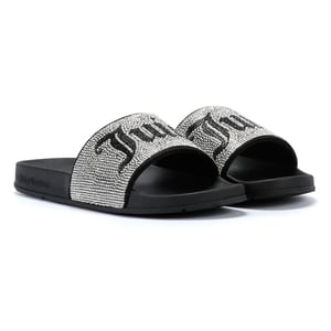 Juicy Couture Donna black diamante-slippers voor dames