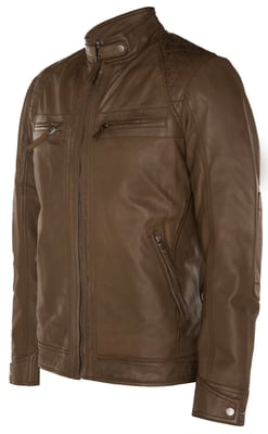 Leather Rock Racing Quilted Biker Jacket