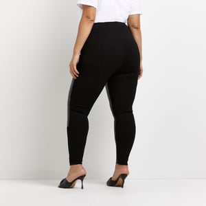River Island Womens Leggings Plus PU Ponte Mix - Black