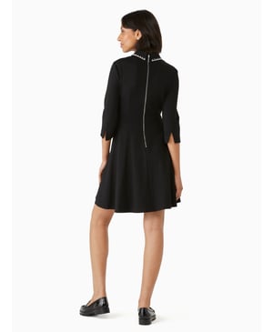 Embellished Collar Ponte Dress