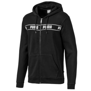 Puma Mens Amplified Hoodie Zip Up Logo Track Jacket Black 580439 01