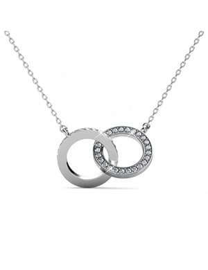 Circle Twin Necklace - Silver och kristall