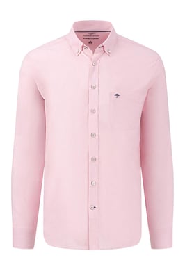 Fynch-Hatton Long Sleeved Oxford Button Down Collar Shirt Pink