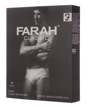 Farah Classic - Comfy Mens Keyhole Briefs - Black