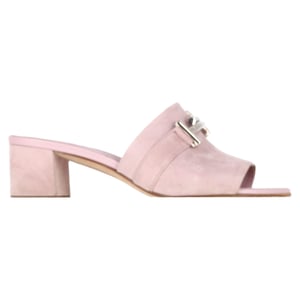 Tod's Double T Spänne Slide Sandaler i Rosa Mocka