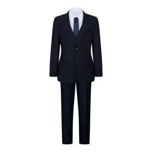 Boys 5 Piece Navy Blue Classic Suit
