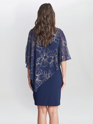 Fiona Floral Glittered Asymmetric Dress