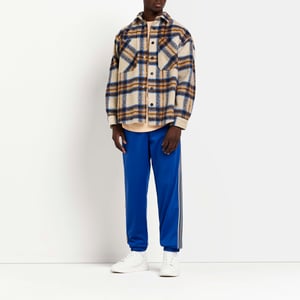 River Island Mens Cuffed Joggers Blue Slim Ft Stripe