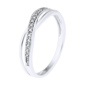 DIADEMA - Ring - Crossed - Diamonds - White Gold
