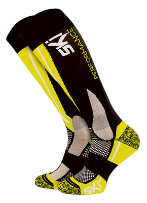 Technical Ski Socks | COMODO | High-Performance Knee High Snowboard Socks | Mens & Ladies - Yellow