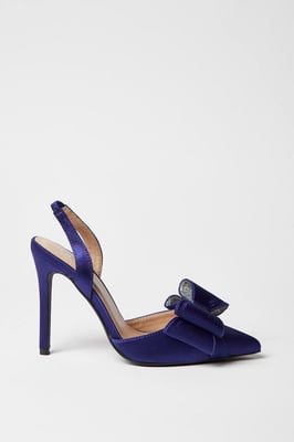 Tamara Satin Bow Sling Back Stiletto Court Shoes