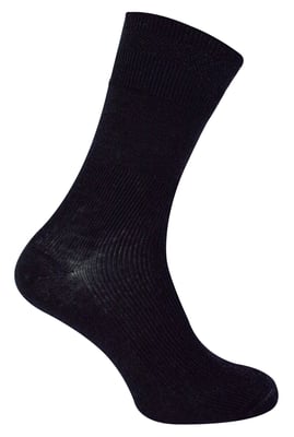 3 Pair Multipack Mens Wool Diabetic Socks for Swollen Legs | Dr.Socks | Ribbed Seamless Merino Wool Socks in Black - Black
