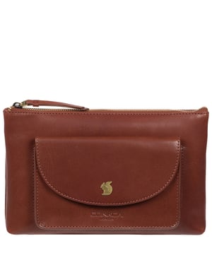 'Treasure' Conker Brown Leather Clutch Bag