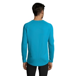 SOLS Heren Sportief T-Shirt met lange mouwen (Aqua)