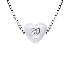 Collier met Diamond Heart Cts Natural 0.030 925