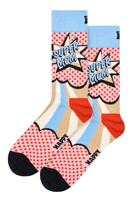 Best Mum Socks | Happy Socks | Novelty Super Mom Socks | Gifts for Mum - Red