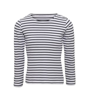 Asquith & Fox Womens/Ladies Mariniere Coastal Long Sleeve T-Shirt (White/Navy)