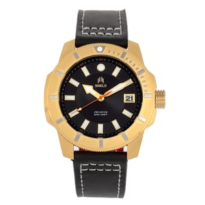 Shield Shaw lederen band duikhorloge voor heren met datum